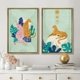 thumbnail image 2 of IDEA4WALL Framed Canvas Print Wall Art Set Mid-Century Modern Tropical Cheetah Abstract Nature Modern Art Decorative Bohemian Geometric Minimalism Prints for Rooms - Natural 16"x24"x3, 2 of 5