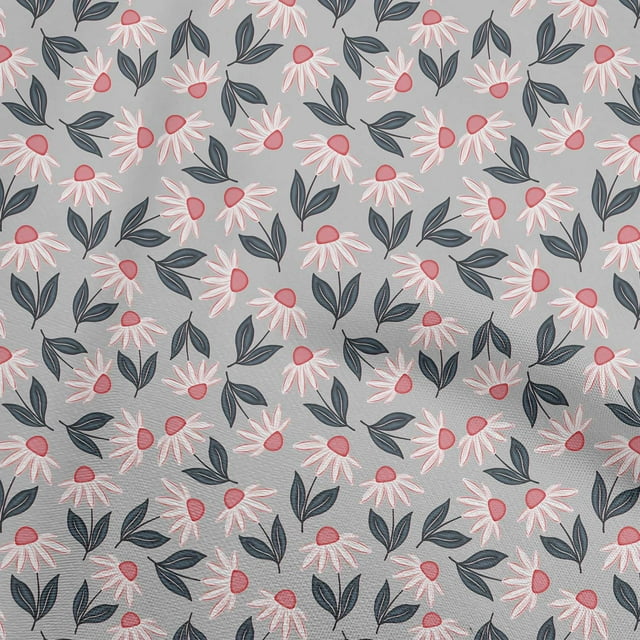 oneOone Polyester Spandex Gray2 Fabric Floral Dress Material Fabric Print Fabric By The Yard 56 Inch Wide
