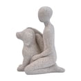thumbnail image 2 of Cheapark 96、Animal Resin Statue Human and Dog Tabletop Sculpture Art Craft for Office Living Room Rustic Home Ornament Display, 2 of 8