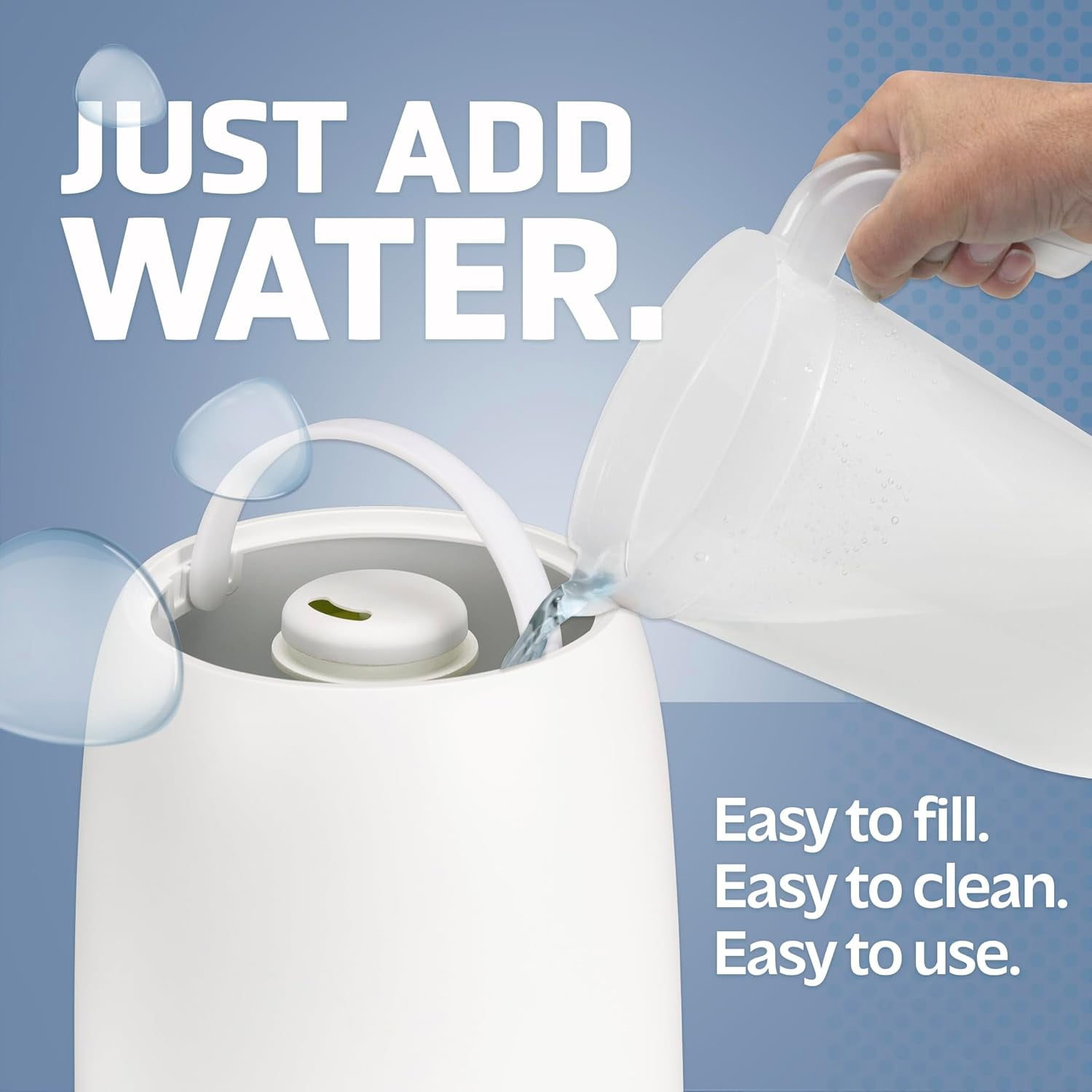 H955W Top Fill Cool Mist Ultrasonic Humidifier for Large Rooms with Humidistat and Timer