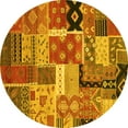 thumbnail image 1 of Ahgly Company Machine Washable Indoor Round Southwestern Yellow Country Area Rugs, 4' Round, 1 of 4