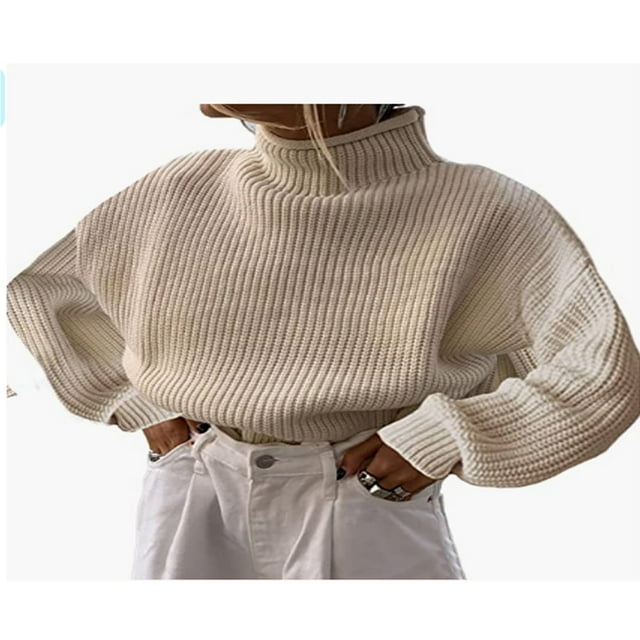 MesaSe Femmes Pulls Col Rond Épaule Longue Manches Solides Couleur en Vrac Pull Tricot Pulls Gris M
