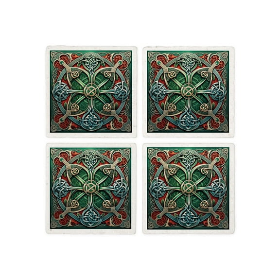 CafePress - Christmas Celtic Knot - Tile Coaster, Drink Coaster Set of 4