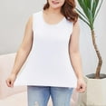 thumbnail image 4 of WCMZJ Plus Size Tank Tops for Women Crew Neck Loose Fit Sleeveless Tops Trendy Summer Basic Tops Clothes Outfits 2025 White 4XL, 4 of 6