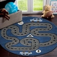 thumbnail image 5 of 5â€™ Round Navy Imaginative Racetrack Area Rug, 5 of 5