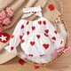 thumbnail image 5 of Gibobby Mameluco para niño de manga larga con estampado de algodón para niñas recién nacidas, mono con diademas para el día de San Valentín de otoño(Blanco, 9-12 Meses), 5 of 5
