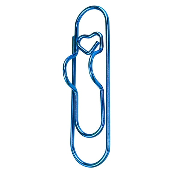 Metal Pen Clips and Holders 1 Pc Colorful for Notebooks and Heart Papers Paperclip, Paperclip Pencil Holder for Desk, Journal, Papers Planner Office Clips Office Supplies, 0.78x2.75 Inch, Blue
