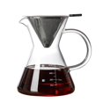 thumbnail image 1 of Bearachild Cafetera de vidrio de 500 ml con filtro de acero inoxidable Cafetera con gotero para el hogar y la oficina Juegos de servir café y té, 1 of 6