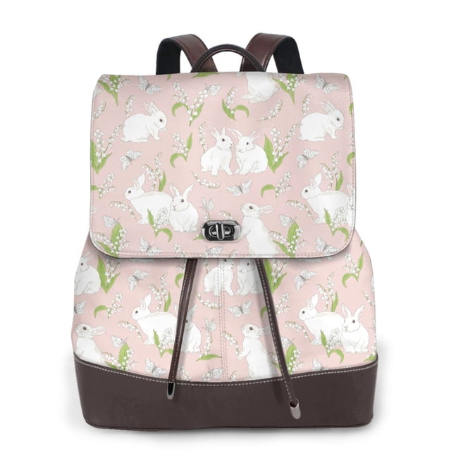 Fotbe Rabbit Mochila Bolso con Estampado para Mujer, Mochila Antirrobo de Nylon Impermeable, Bolsa Ligera de Hombro