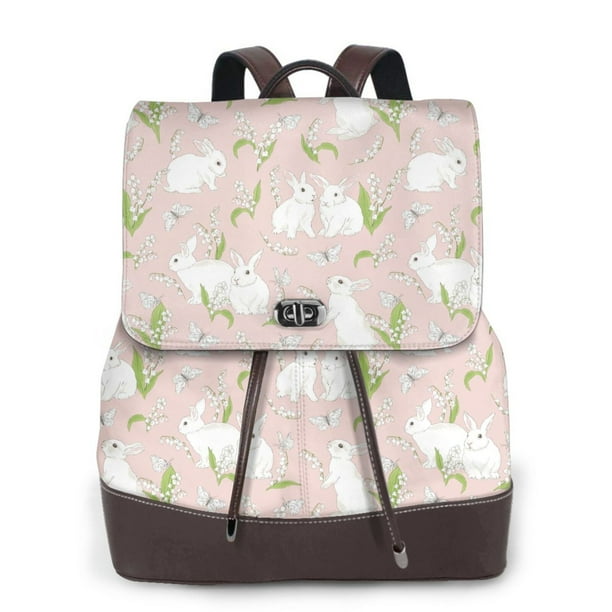 Disketp Rabbit Mochila de Cuero para Mujer, Bolso de Espalda Antirrobo con Estilo para Viaje, Trabajo y Uso Diario