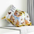 thumbnail image 4 of Throw Pillow Covers 26x26 Inch, Sunflowers Dog Decorative Pillow Cases for Couch Sofa Bed, Spring Watercolor Floral Stars Colorful Plaid Cotton Linen Square Home Decor Pillowcases with Hidden Zipper, 4 of 7