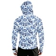thumbnail image 7 of Havenx Upf 50+ Sun Protection Hooded Jacket for Men Camo Long Sleeve Full Zip Coat Thumbhole Hooded Rash Guard Jackets Hiking Running Fishing Athletic Workout Blouse,Dark Blue 2XL, 7 of 7