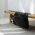 thumbnail image 3 of Spencer Felt Bedside Caddy Bedside Essentials Pocket Bed Sofa Storage Organizer with 5 Pockets for TV Remote Control, Phones, Glasses, Accessories (Black), 3 of 10