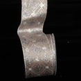 thumbnail image 2 of The Ribbon People Brown and Silver Fleur De Lis Diamond Printed Wired Craft Ribbon 3" x 20 Yards, 2 of 2