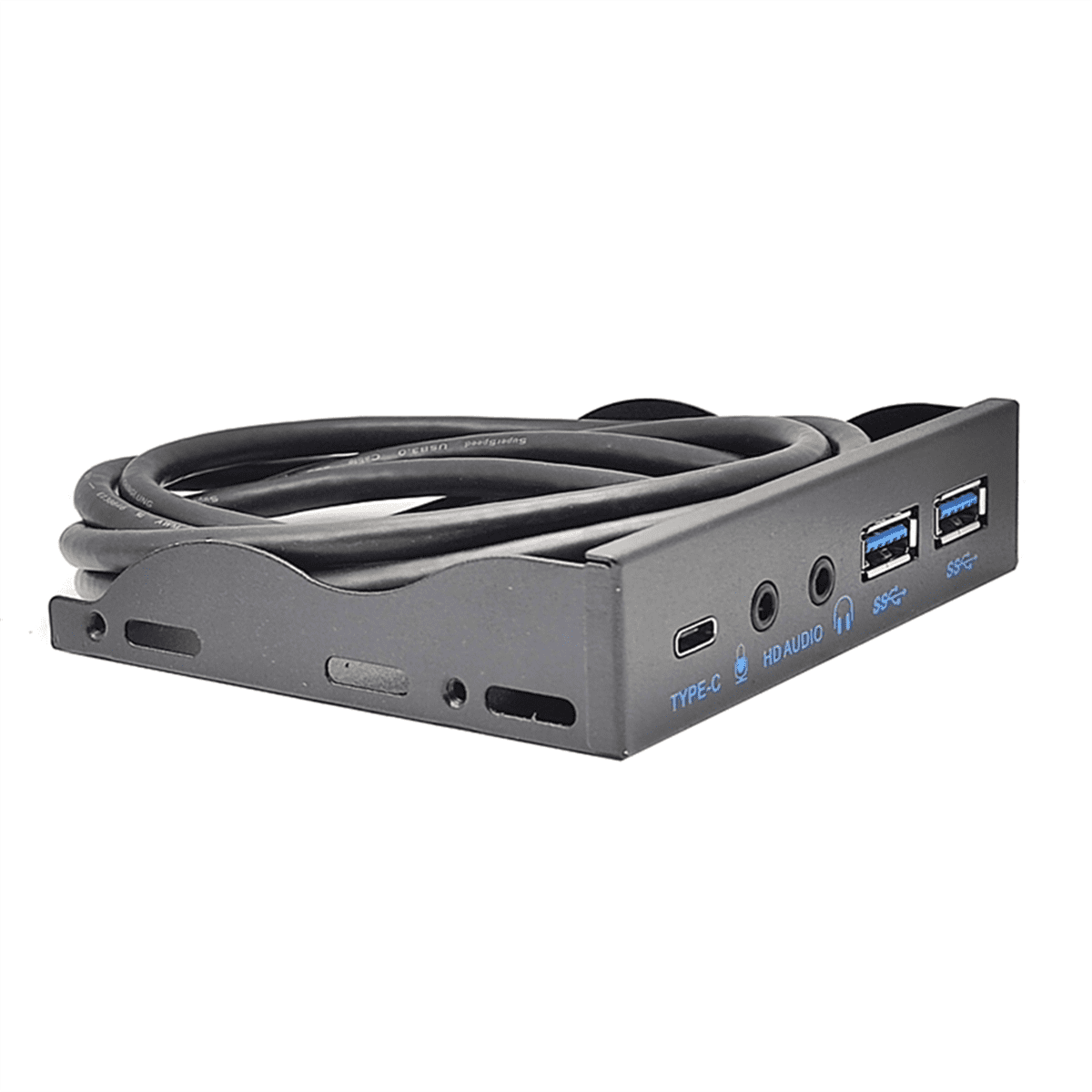 USB Front Panel for PC USB3.2 Gen2 10Gbps Type C + 19Pin 2Port USB3.0 Hub + HD Audio 3.5mm Earphone MIC