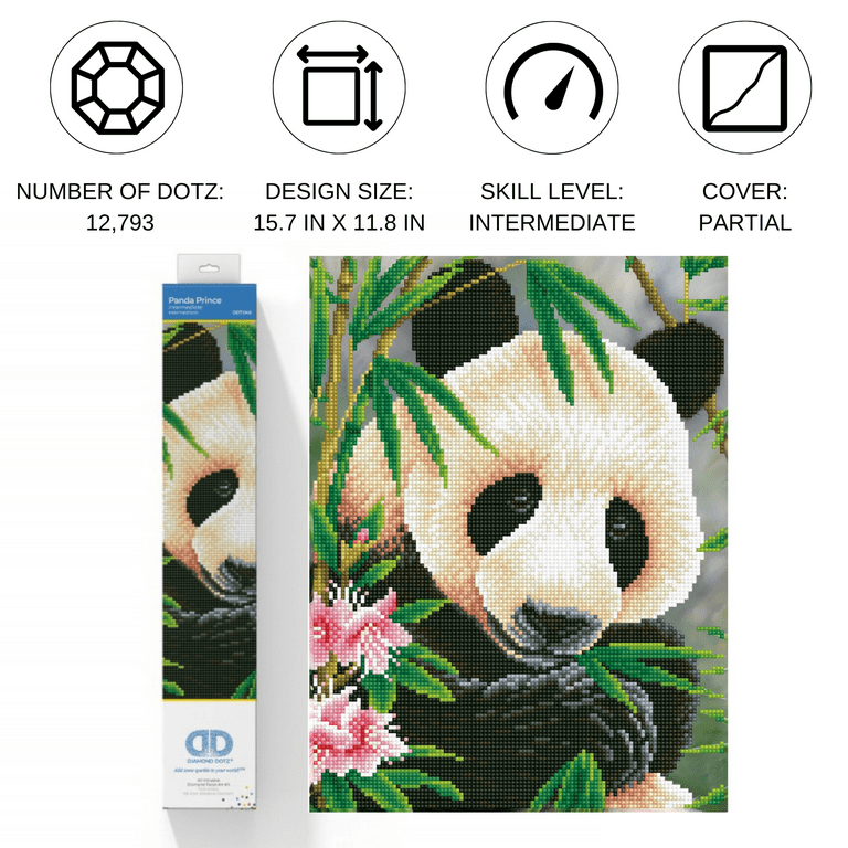 Diamond Dotz Panda Prince Diamond Painting Kits for Adults