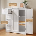 thumbnail image 3 of Pantry Storage Cabinet, Lofka Kitchen Cabinet with Adjustable Shelves, 4 Drawers & Cabinet Doors, White, 3 of 10