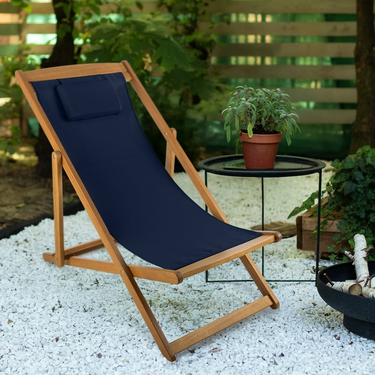 Lavish Home Adjustable Beach Lounge Chair for Patio – Folding
