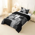 thumbnail image 2 of Homewish Watercolor Block Twin Comforter Sets,Abstract Grunge Bedding Set,Gray,Black Reversible,2-Piece,1 Comforter and 1 Pillowcase, 2 of 7