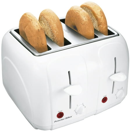 Proctor Silex Cool Touch 4 Slice Toast Boost Auto Shutoff Kitchen Toaster, White