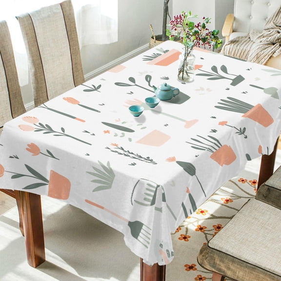 Yayeee Tablecloths 54" x 54" Rectangle Wrinkle Resistant Party Table Cover, Green Garden Pattern