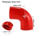 thumbnail image 3 of 70mm 2.76" ID 90 Degree Universal Silicone Hose Coupler Tube Connectors for Car Intercooler Intake Piping Red, 3 of 6