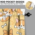 thumbnail image 5 of Dog Print Kitchen Curtains 36 Inch Short - 3 Panel Set, Cute Puppy & Floral Design, Rod Pocket Pet Lover Curtains 100% Polyester, Paw & Bone Pattern for Kitchen, Living Room, Bedroom, Easy Wash, 5 of 6
