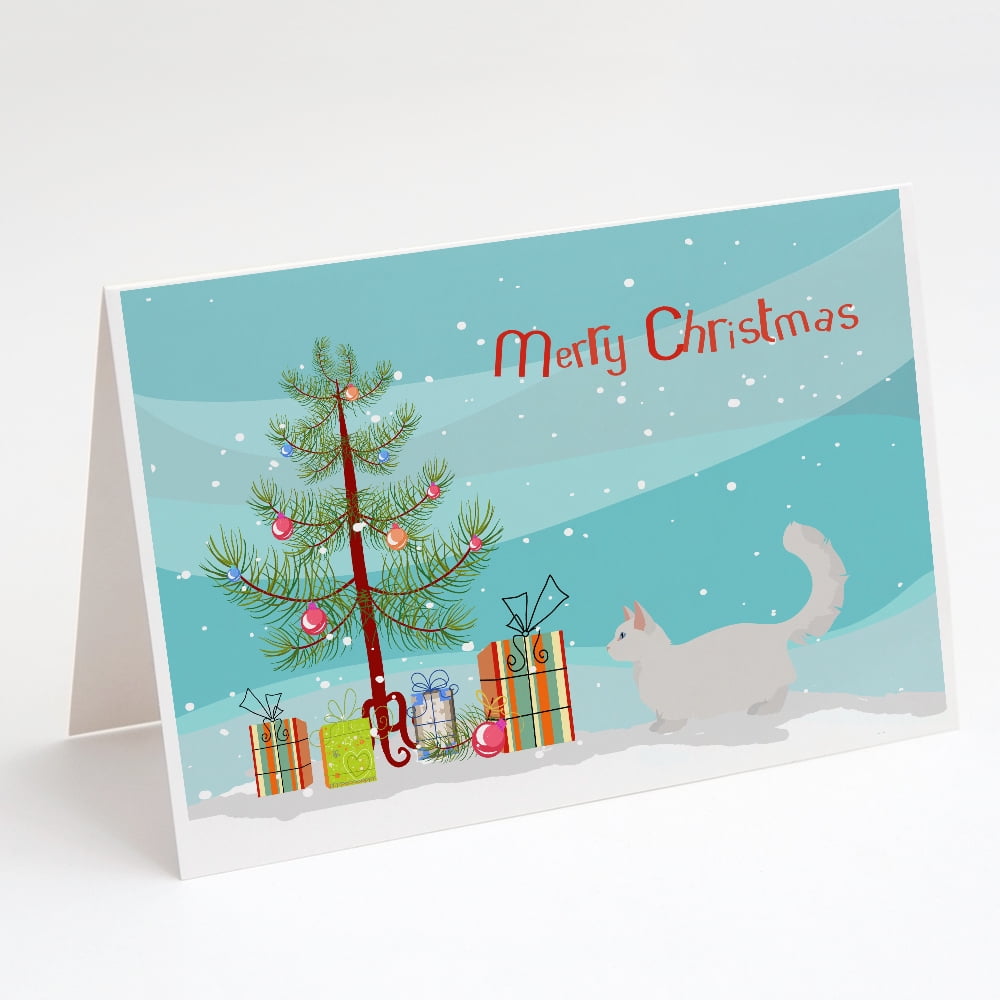 Munchkin 2 Cat Merry Christmas Greeting Cards and Envelopes Pack of 8
