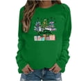 thumbnail image 2 of Jienlioq Hauts de Sortie pour Femmes Mode de Noël Décontractée Imprimé Col Rond Ample Manches Longues Sans Capuche Offres Vendredi Fou, 2 of 4