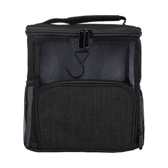 Portable Mesh Shower Caddy & Toiletry Bag | Quick-Dry Hanging Organizer for Bathroom, Gym, Travel & Camping | Black or Gray Oxford Cloth | 9.84x8.85x5.70in