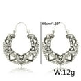 thumbnail image 3 of Guodhu Bohemian Gold /Silver Hollow Hoop Earrings for Women, Intricate Vintage Ethnic Tribal Earrings, Round Hollow-Out Dangle Jewelry, Unique Gift for Her, 3 of 7