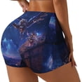 thumbnail image 2 of Kdxio Starry Sky Wall Flying Tiger Print Workout Shorts for Women Seamless Soft Smooth Gym Yoga Scrunch Active Shorts, 2 of 5