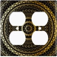 thumbnail image 3 of Metal Light Switch Plate Cover Gold Black Mandala Circle Pattern MDL001, 3 of 13