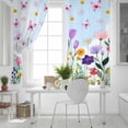 thumbnail image 5 of Spring Floral Blackout Curtains for Bedroom/Living Room, Butterflies Botanical Blue Ombre Thermal Insulated Kitchen Drapes with Grommets, Light Blocking Window Treatment, 2 Panels 27.5" x 39", 5 of 7