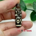 thumbnail image 3 of Natural Tibetan Dzi Bead Pendant Engraved God Of Fortune Charm Stone Jewelry DIY Spiritual Healing, 3 of 4