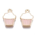 thumbnail image 3 of Alloy Enamel Pendants Cupcake Light golden Pearl Pink 16x11x2mm Hole: 1.4mm Alloy+Enamel, 3 of 4