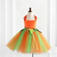 thumbnail image 3 of Huanglei Halloween Pumpkin Puff Sleeve Dress For Girls With Headband Party Performance Kids (D), 3 of 5
