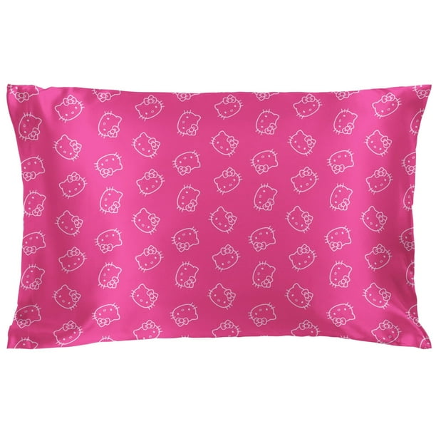 Funda de almohada Jay Franco Hello Kitty satinada estándar 50 x 75 cm rosa