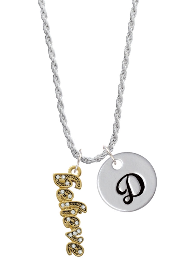 Delight Jewelry Goldtone Crystal Script ''Believe'' Silvertone Script ...
