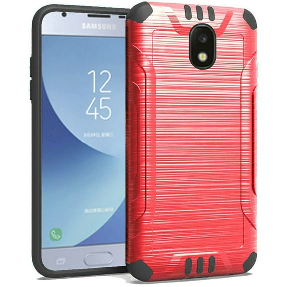 GSA Slim Brushed Hybrid Case For Samsung Galaxy J3 (2018), J337, Red