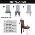 thumbnail image 6 of PiccoCasa Stretch Polyester Spandex Chair Cover, X-Large Light Gray, 6 of 6