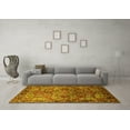 thumbnail image 3 of Ahgly Company Indoor Round Oriental Yellow Traditional Area Rugs, 3' Round, 3 of 4
