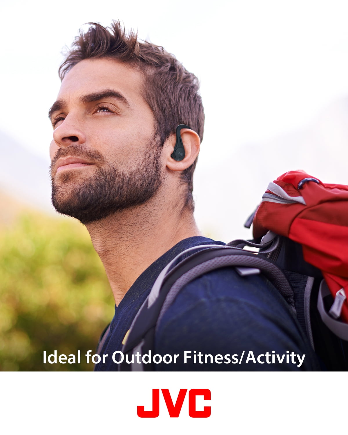 JVC Sport True Wireless Earbuds Headphones, Lightweight and Compact, Long Battery Life (up to 30 Hours), Sound with Neodymium Magnet Driver, Water Resistance (IPX5) - HAEC25TW (White)