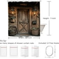 thumbnail image 3 of Barn Door Rustic Bathroom Shower Curtain 72W by 72H Inch Farmhouse Brown Wood Wooden Country Vintage Rural Polyester Fabric 12 Plastic Hooks Waterproof Decor, 3 of 5