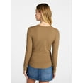 thumbnail image 4 of No Boundaries Crew Ribbed Tee with Long Sleeves, Women's XXS-XXL, 4 of 5