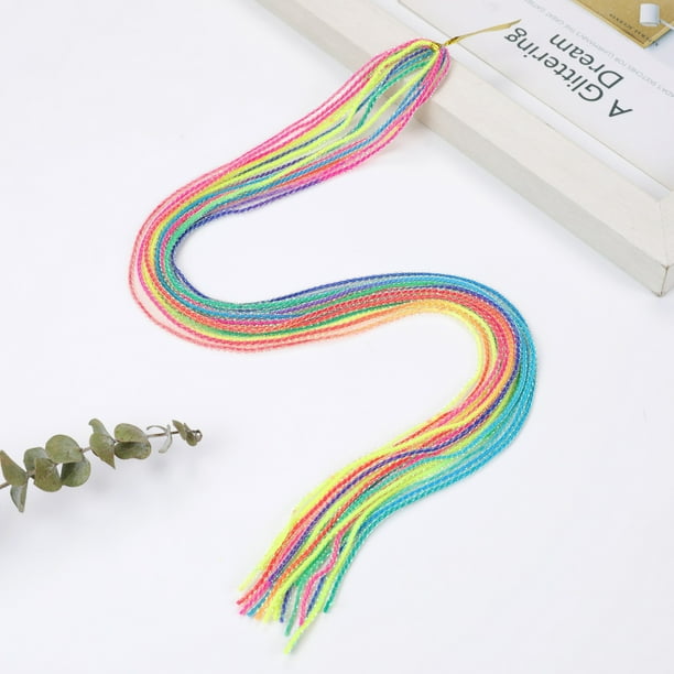 Zhuge 40 piezas de cuerdas de pelo de colores para trenzas, banda de cuerda para el cabello de color degradado, cuerda para envolver el cabello, lazo para el cabello trenzado de arco iris,C01