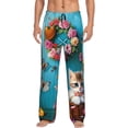 thumbnail image 1 of Fotbe Whimsical Cats and Flowers Scene Pantalones de Pijama para Hombre, Pantalones de Dormir, Pantalones de Casa con Cintura Ajustable y Bolsillos-3X-Large, 1 of 6