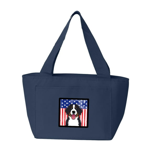 American Flag and Bernese Mountain Dog Lunch Bag