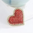 thumbnail image 4 of Women's Red Rhinestone Heart Brooch Pin - Crystal Valentine Love Jewelry Gift for Her, Wedding, Party, Anniversary, Mother's Day Accessories (1 Pin), 4 of 5