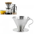 thumbnail image 4 of Coffee Filter Coffee Filter Stainless Steel Stainless Steel Pour Over Coffee Dripper Cone Filter Cup Stand Coffee Machine Accessories  Use, 4 of 8